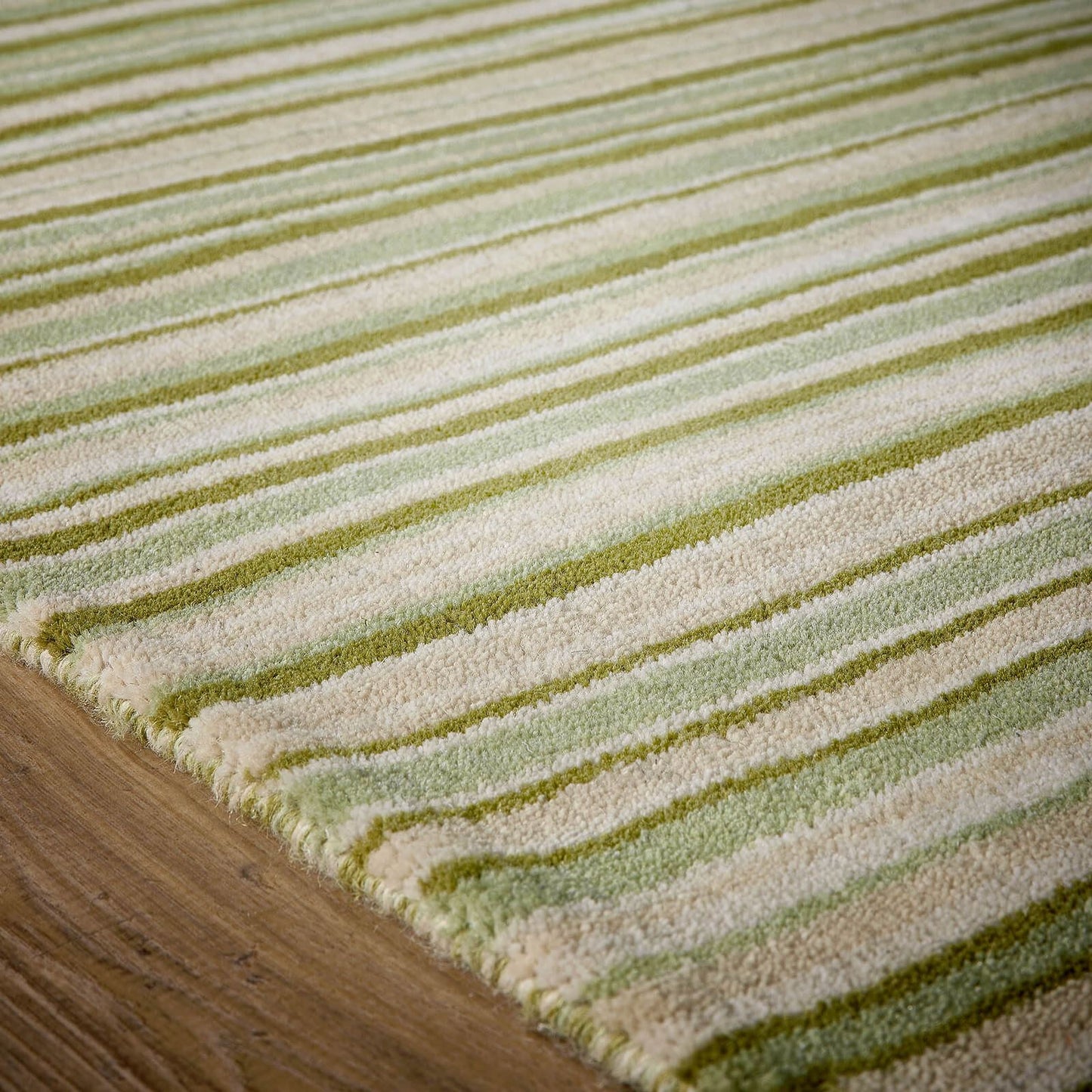 Origins Fine Stripes Green Rug - 120 x 170cm (4ft 0" x 5ft 7")