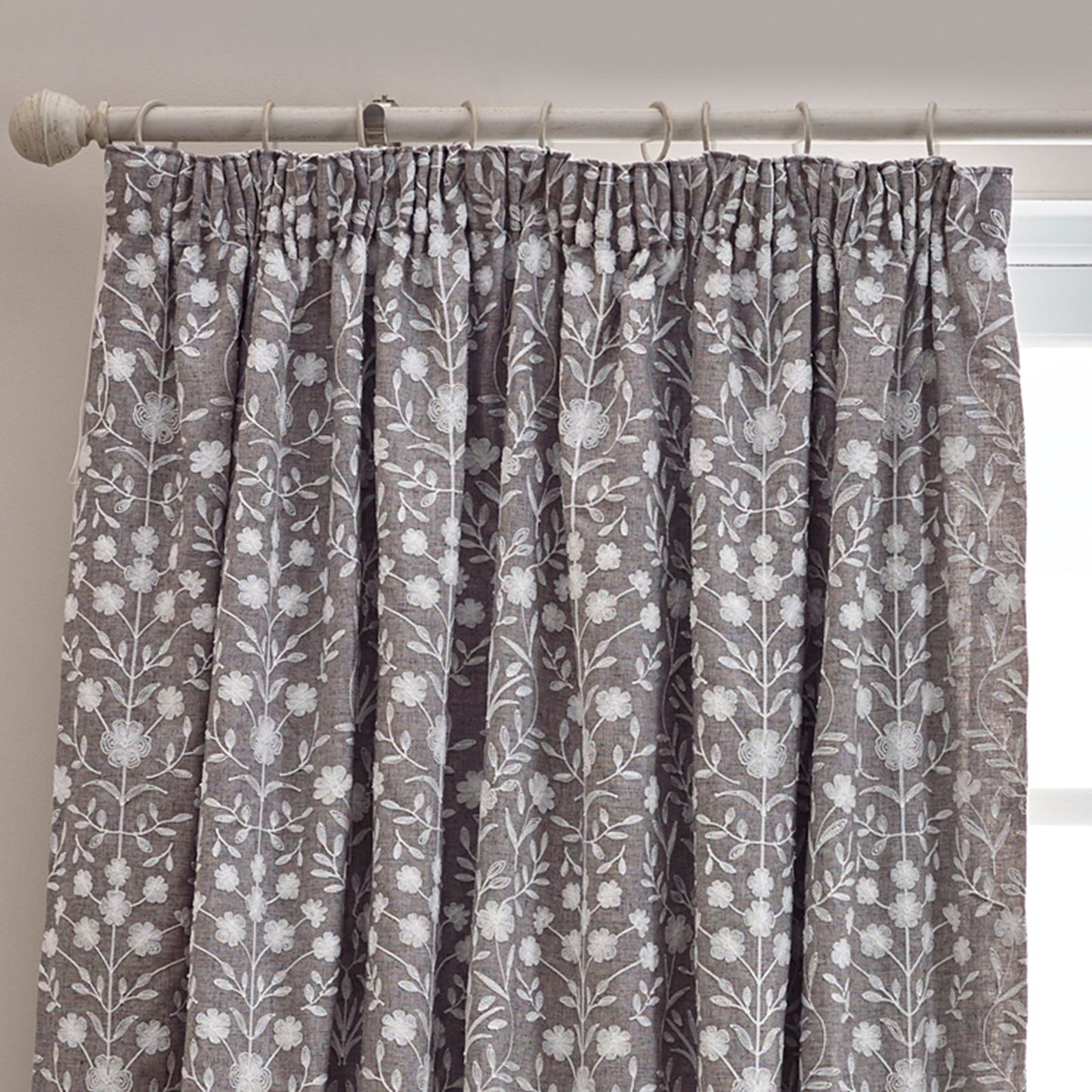 Juliette Dove Pencil Pleat Curtains