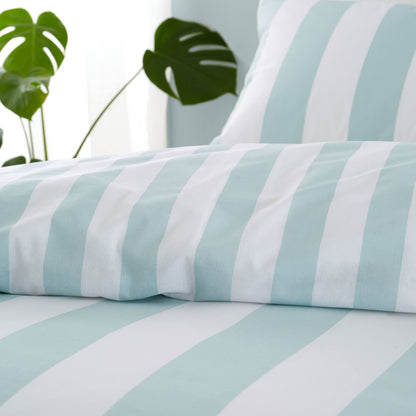 Cove Stripe Seafoam Blue Duvet Cover Set