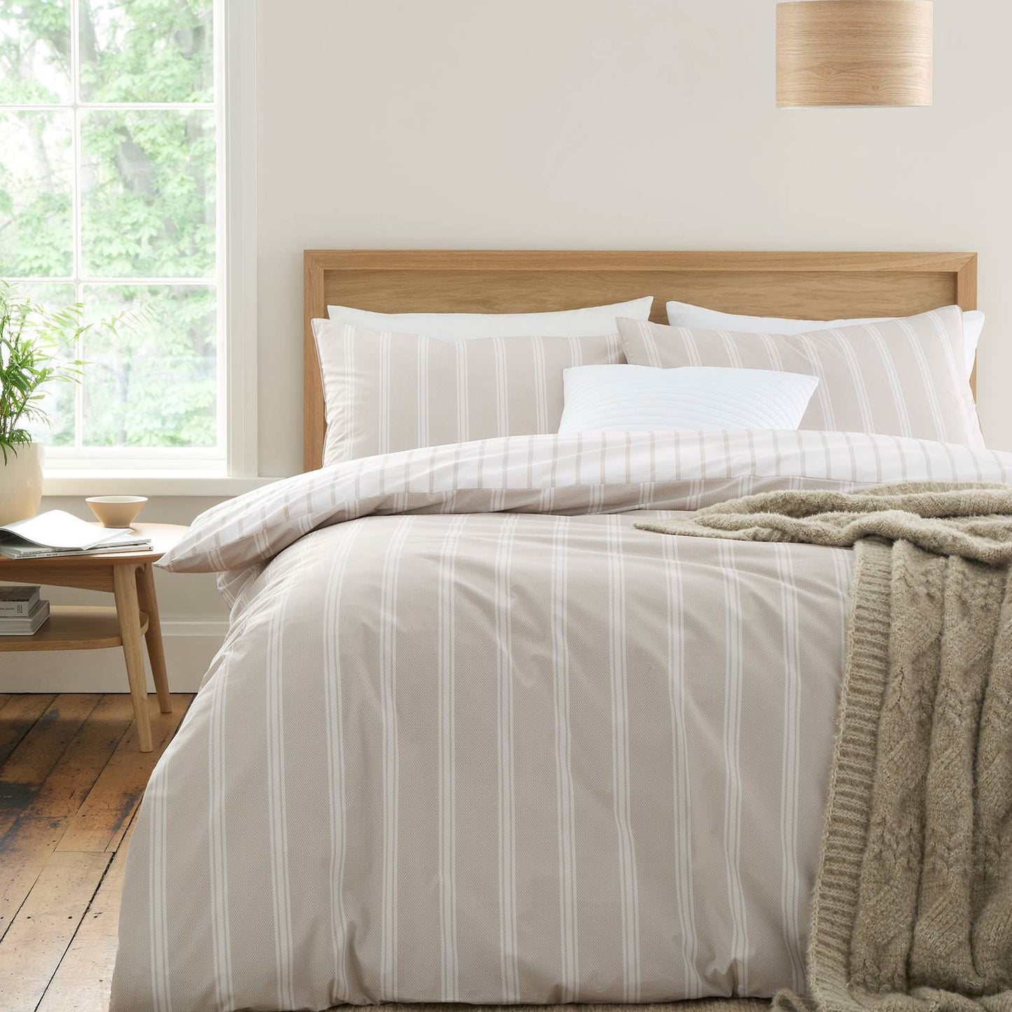 Ashford Stripe Natural Duvet Cover Set
