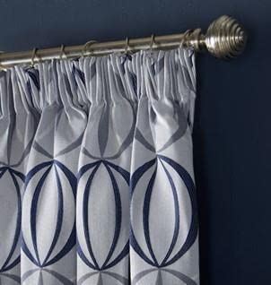 Omega Navy Pencil Pleat Curtains