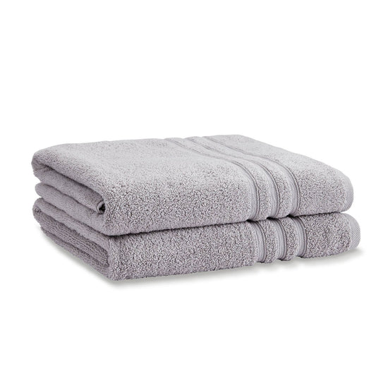 Zero Twist Silver Bath Sheet Pair