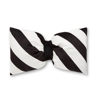 Dotty Bows 3D Shaped Cushion Black and White
