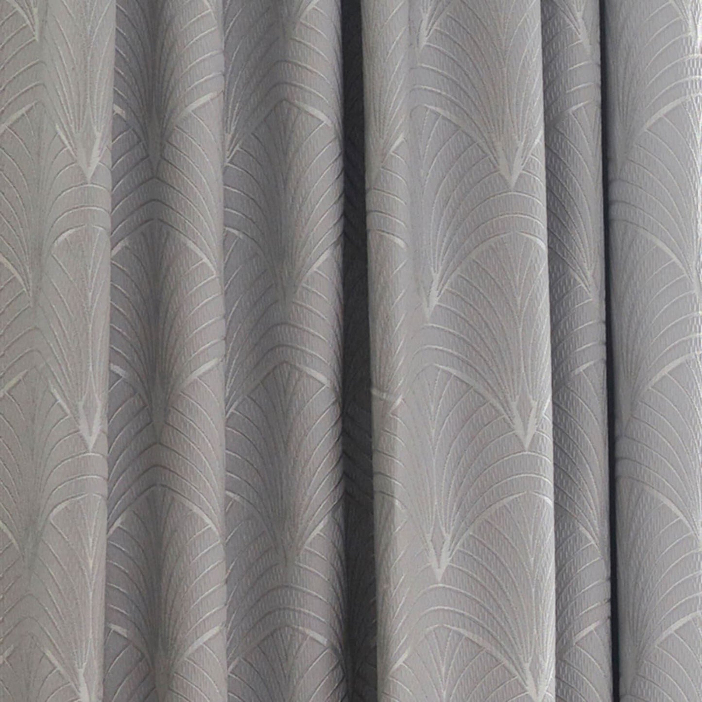 Metro Art Deco Silver Pencil Pleat Curtains