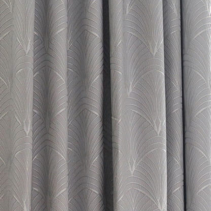 Metro Art Deco Silver Pencil Pleat Curtains