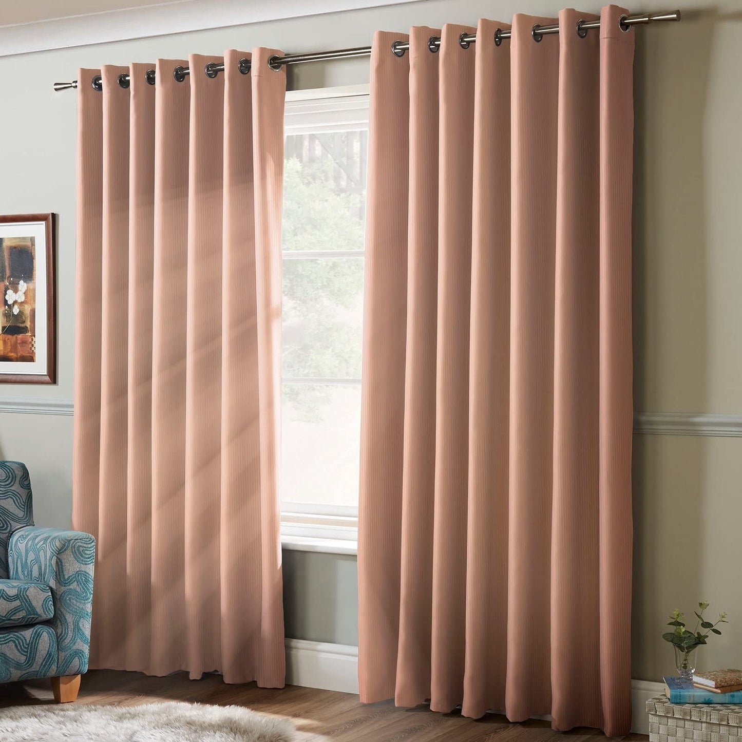 Blackout Pink Eyelet Curtains