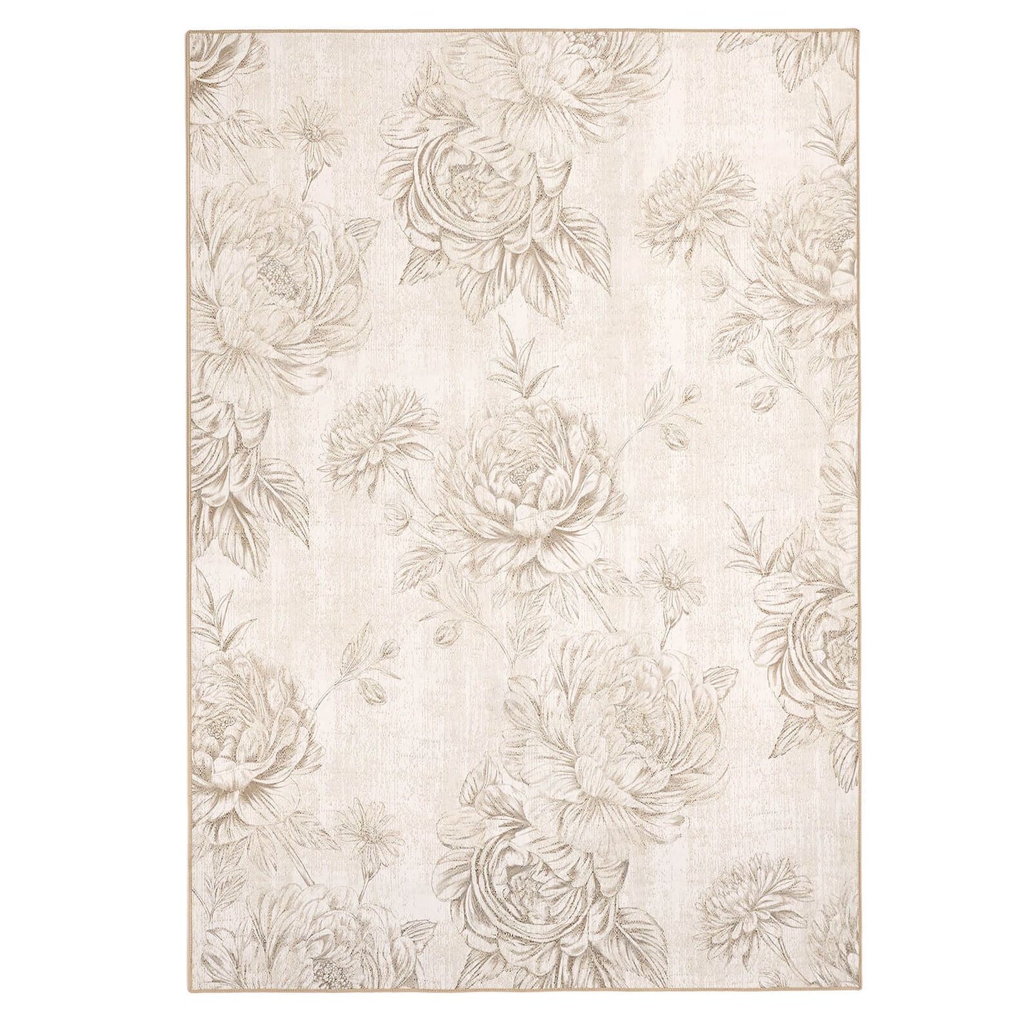 Hug Rug Eco-Washable Muted Floral Beige