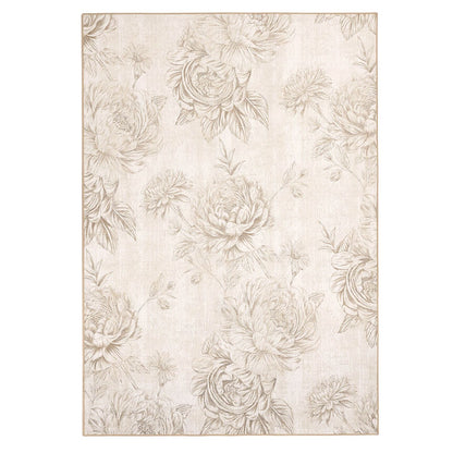 Hug Rug Eco-Washable Muted Floral Beige