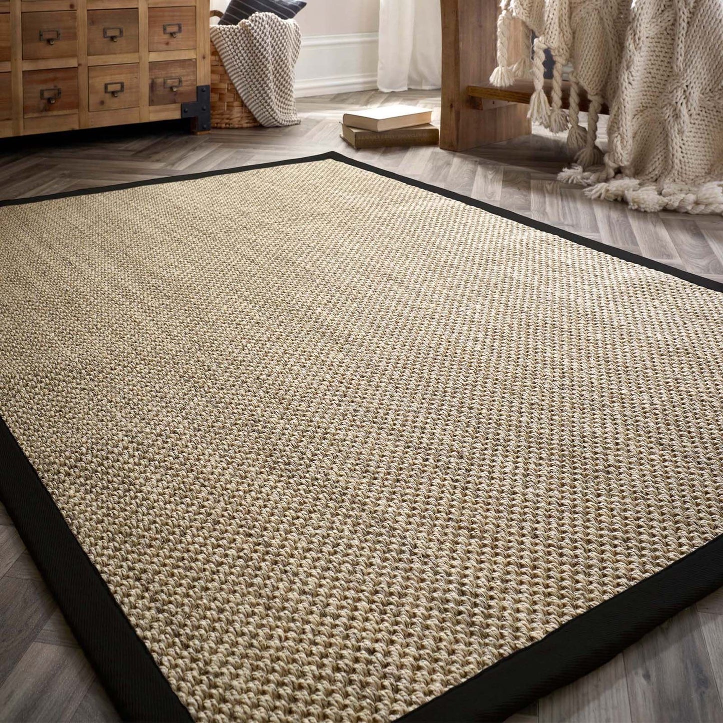 Origins Sisal Light Beige with Black Border