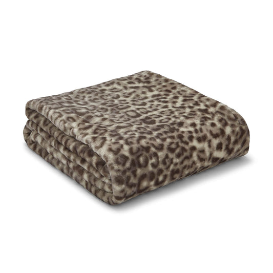 Leopard Animal Print Natural Throw