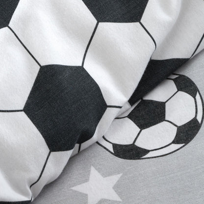 Brushed Football Stars Grey Duvet Cover Set