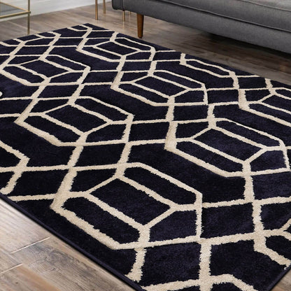Newport Navy Lattice Rug