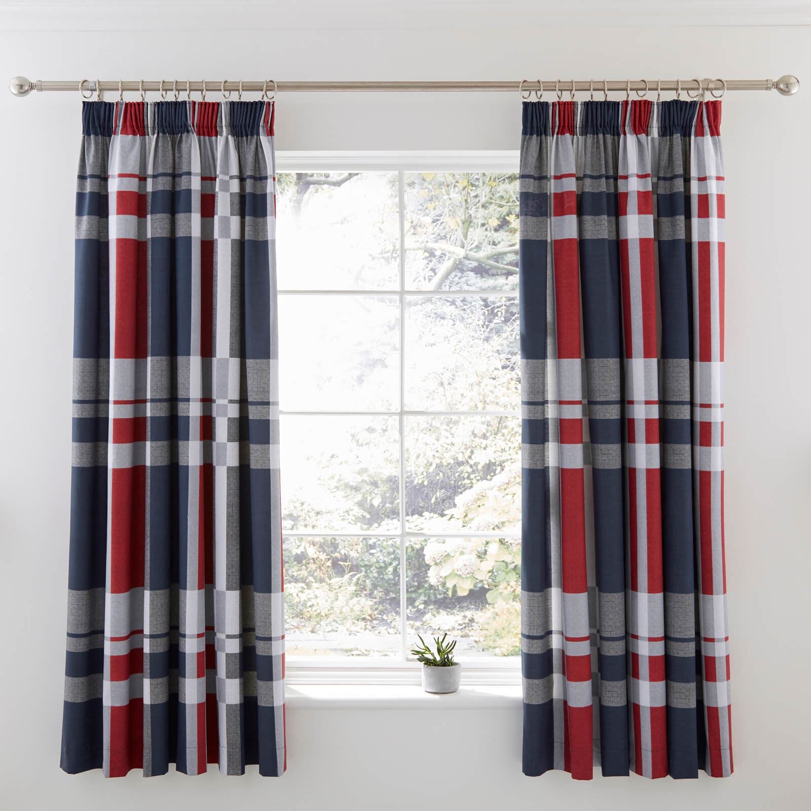 Carson Blue Pencil Pleat Curtains