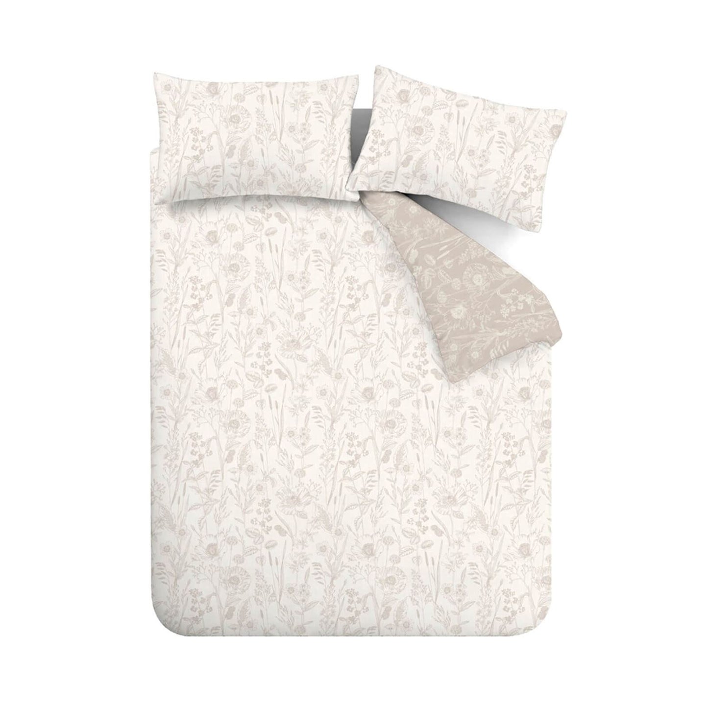 Brushed Floral Toile Natural Duvet Cover Set