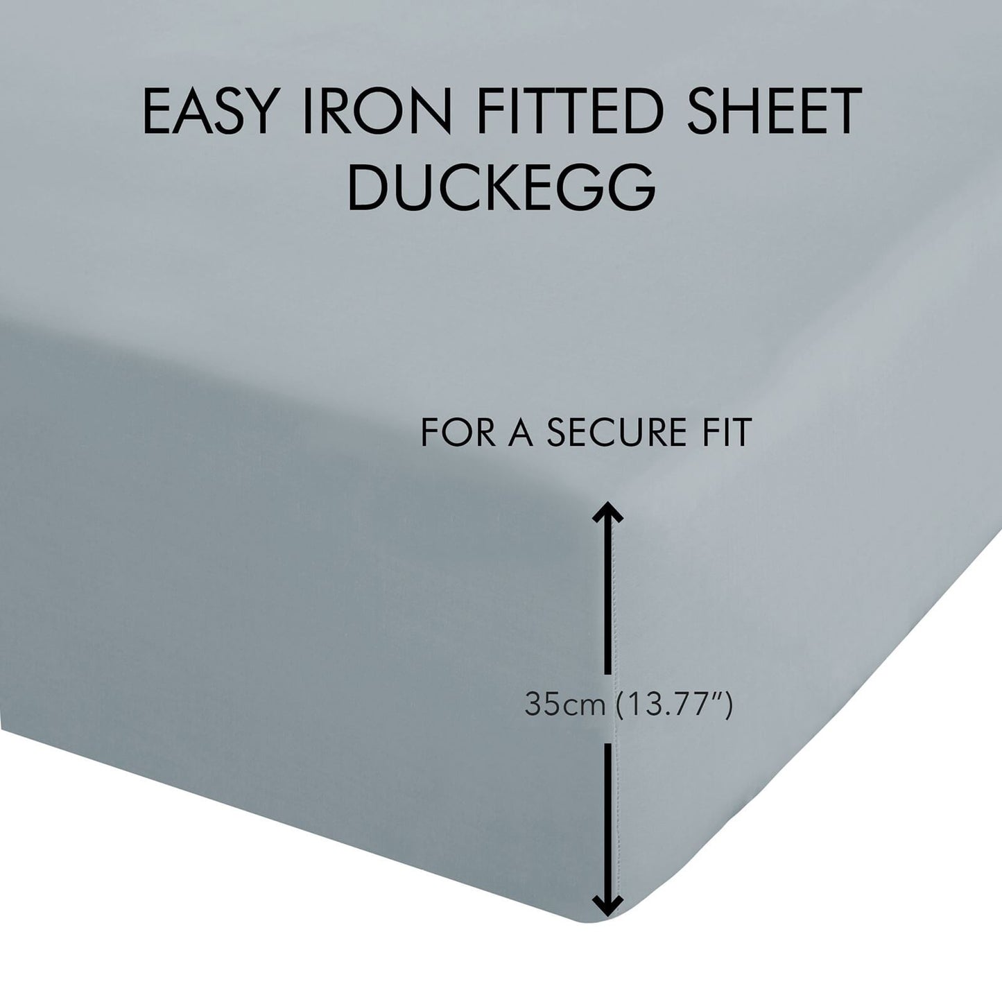 Easy Iron Percale Duck Egg Blue Fitted Sheet