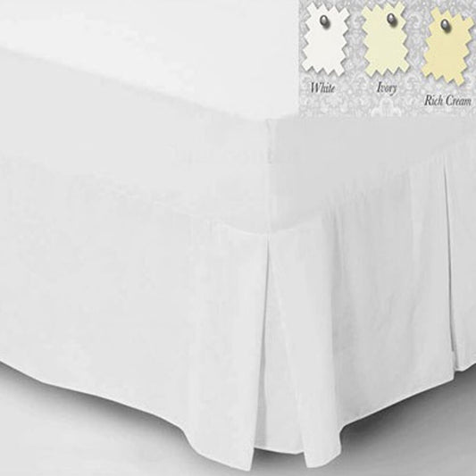 Percale Fitted Valance Sheet White