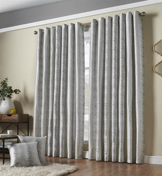 Reflections Silver Eyelet Curtains