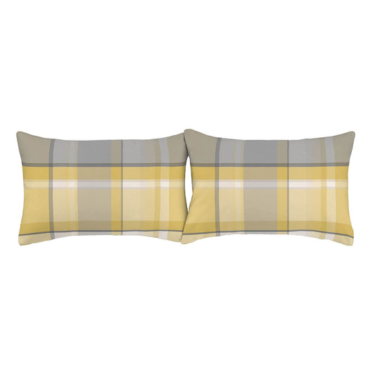 Brushed Check Ochre Housewife Pillowcases Pair