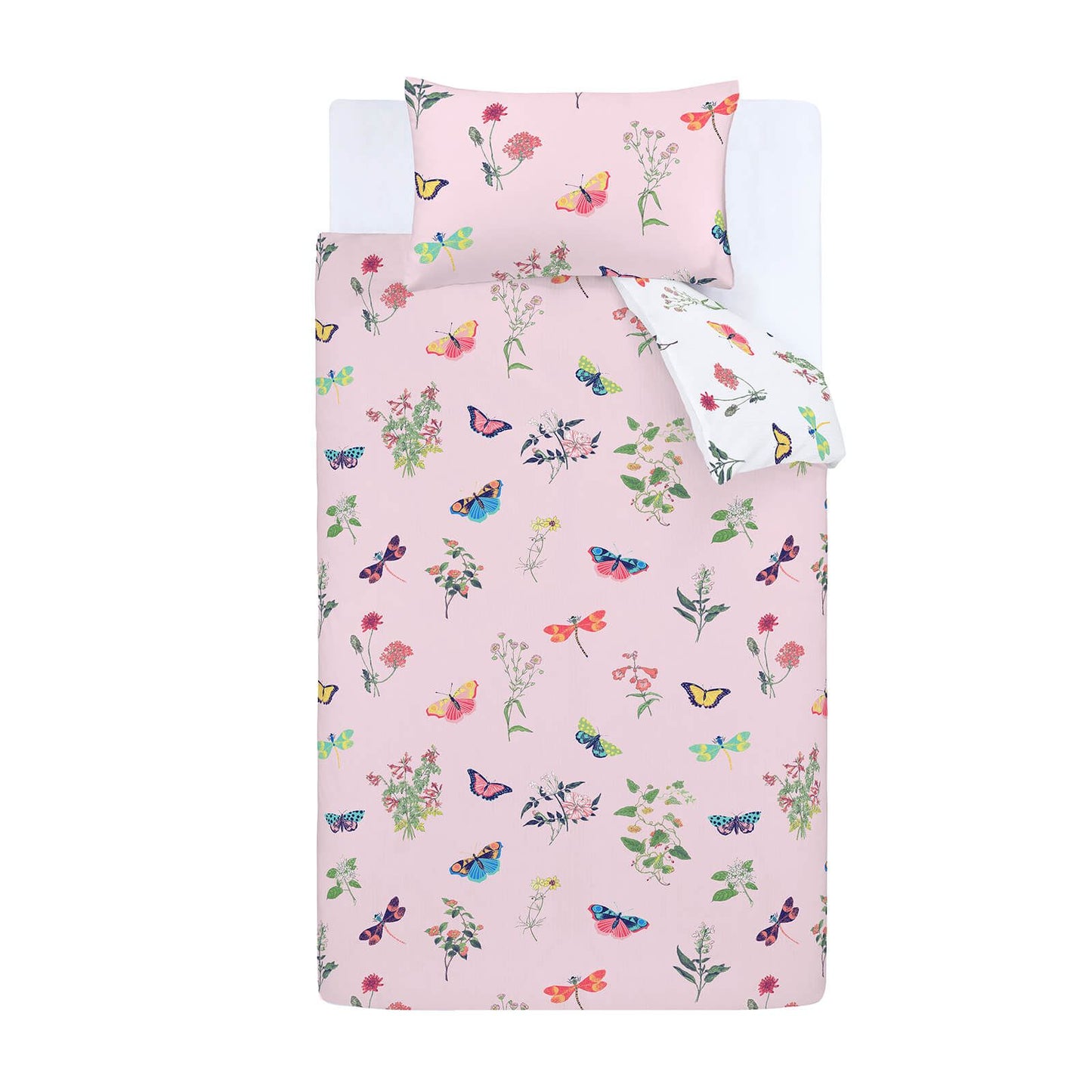 Butterfly Garden Pink Duvet Cover Set