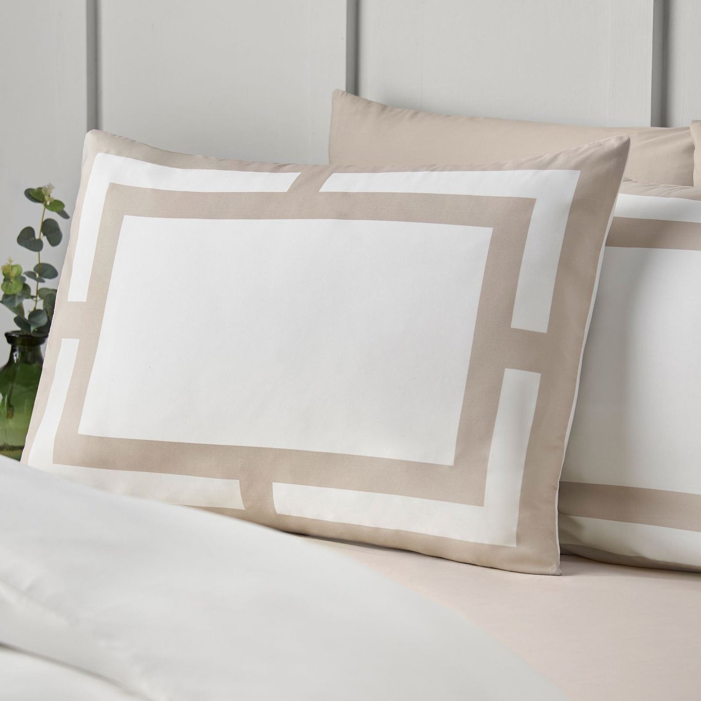 Catherine Lansfield So Soft Mono Panel Natural Duvet Cover Set