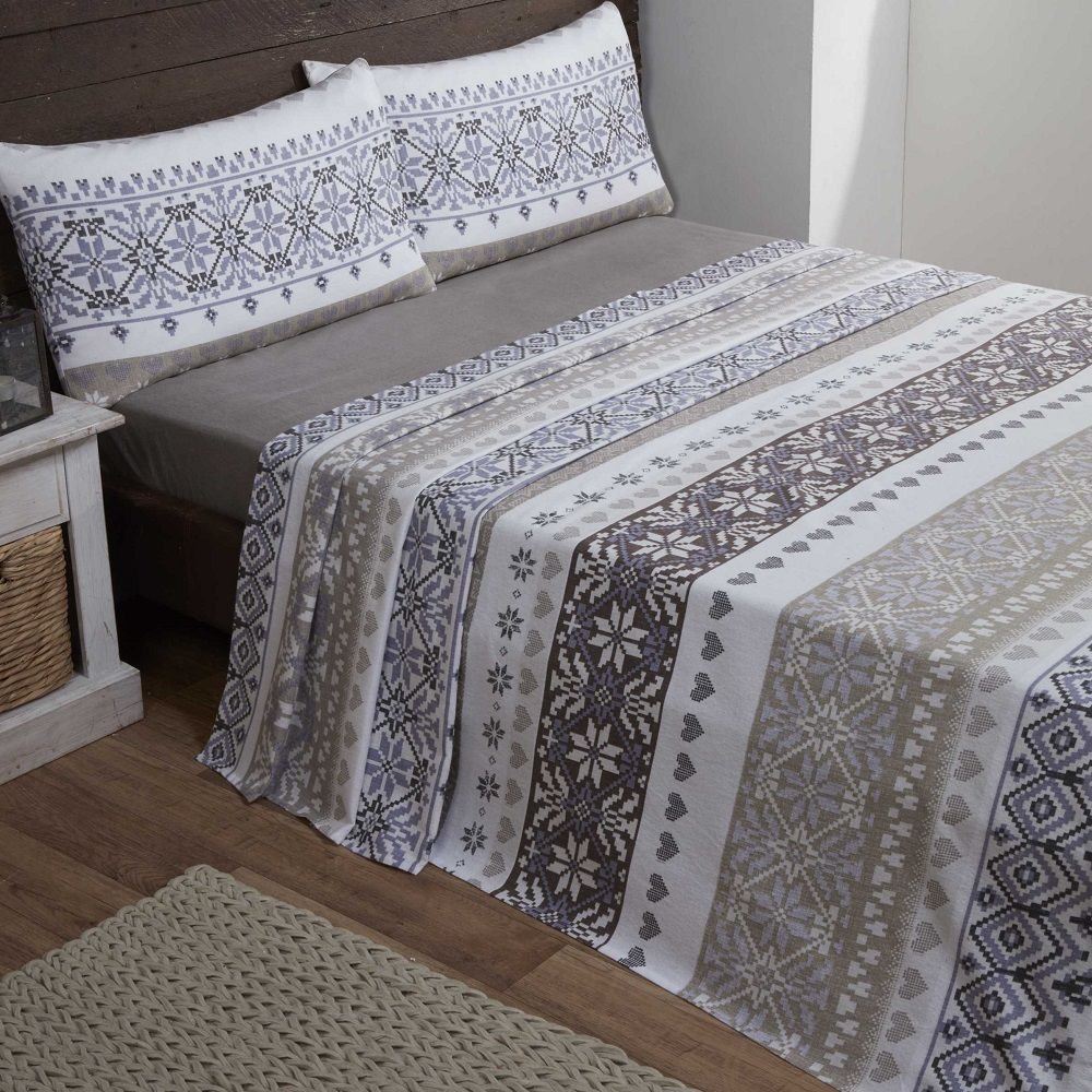 Fairisle BC Natural Fitted & Flat Sheet With Pillowcase