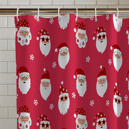 Christmas Santa Spec-Tacular 180x180cm Shower Curtain Red