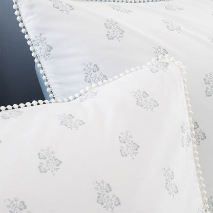 Bianca Esme Floral White / Blue Duvet Cover Set