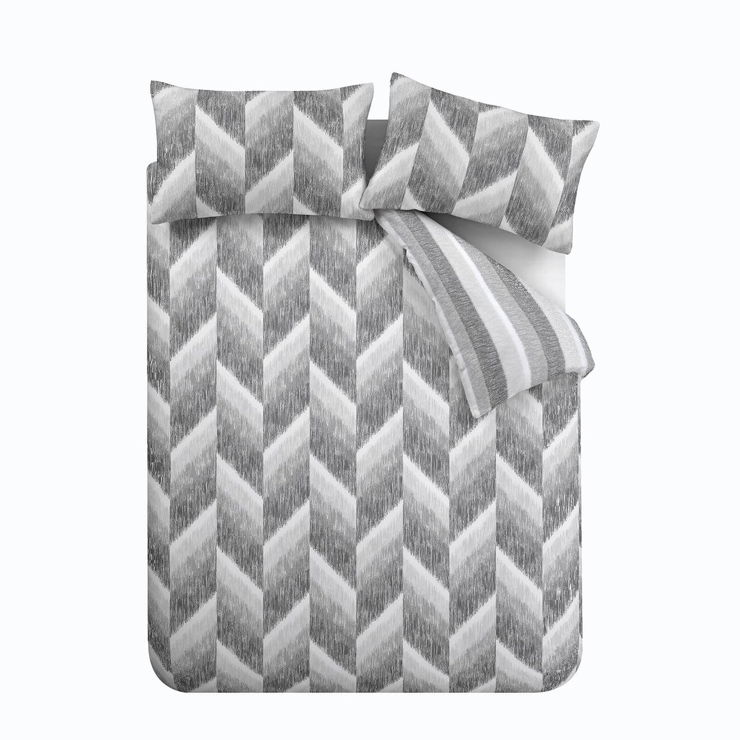 Kamari Stripe Charcoal Grey Duvet Cover Set