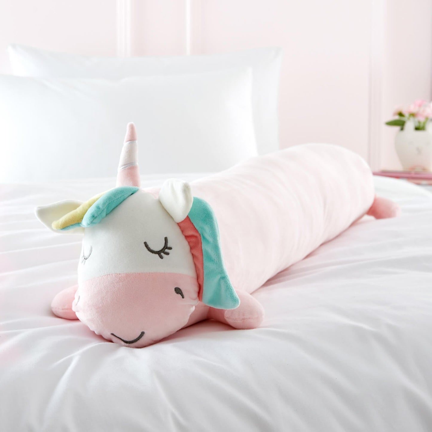 Cuddle Friends Unicorn 90x15cm Large 3D Cushion Pink