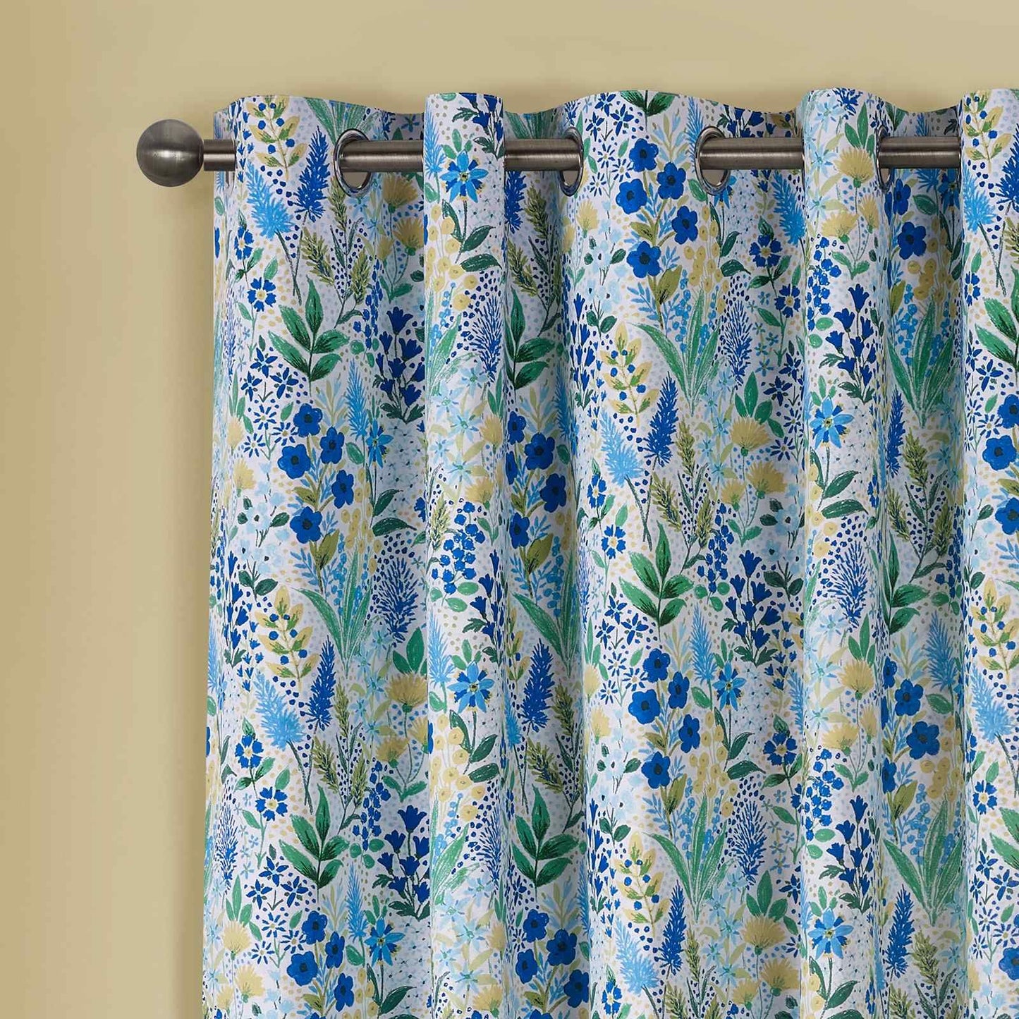 Tilly Floral Blue Curtains Two Panels - 66x90 Inch