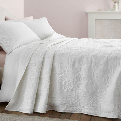 Bianca Fine Linens Marianne Matelasse Bedspread White - 240x260cm