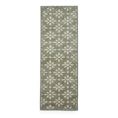 Coral H1062 Green Modern Washable Rug