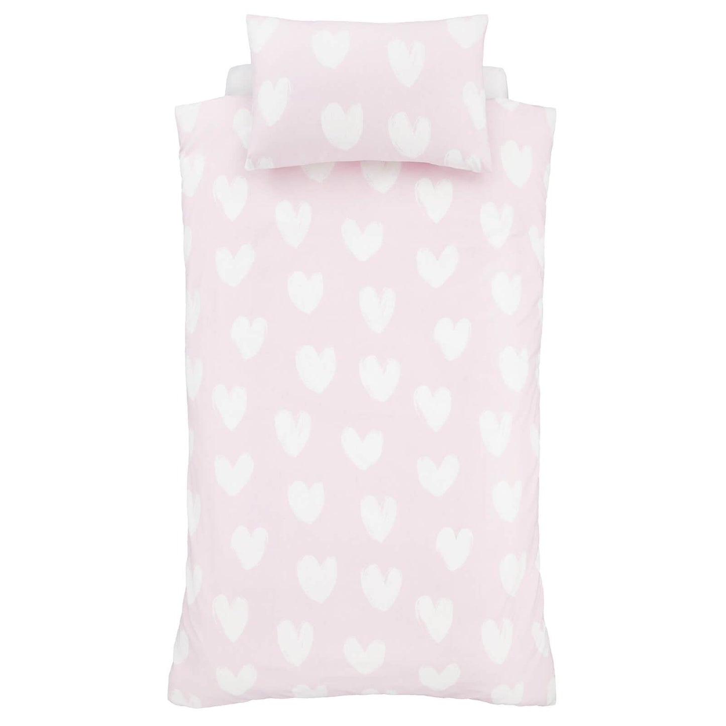 Brushed Hearts Pink Duvet Cover Set