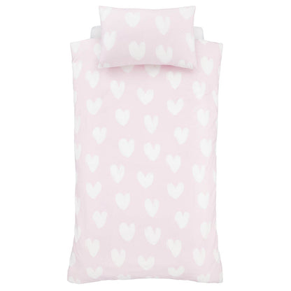 Brushed Hearts Pink Duvet Cover Set