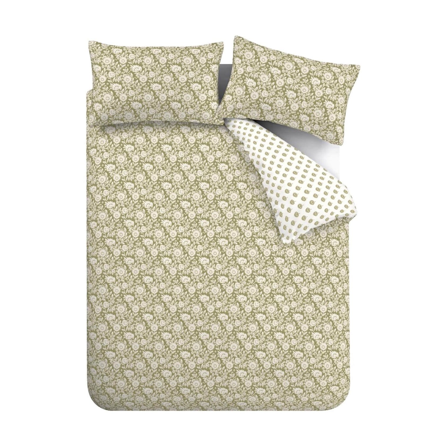 Tangier Floral Olive Green Duvet Cover Set