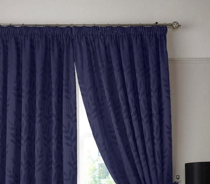 Tivoli Navy Pencil Pleat Curtains