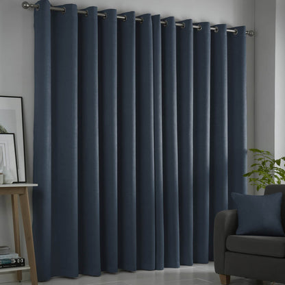 Strata Navy Eyelet Curtains