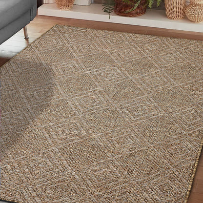 Summer Diamonds Geometric Latte Rug