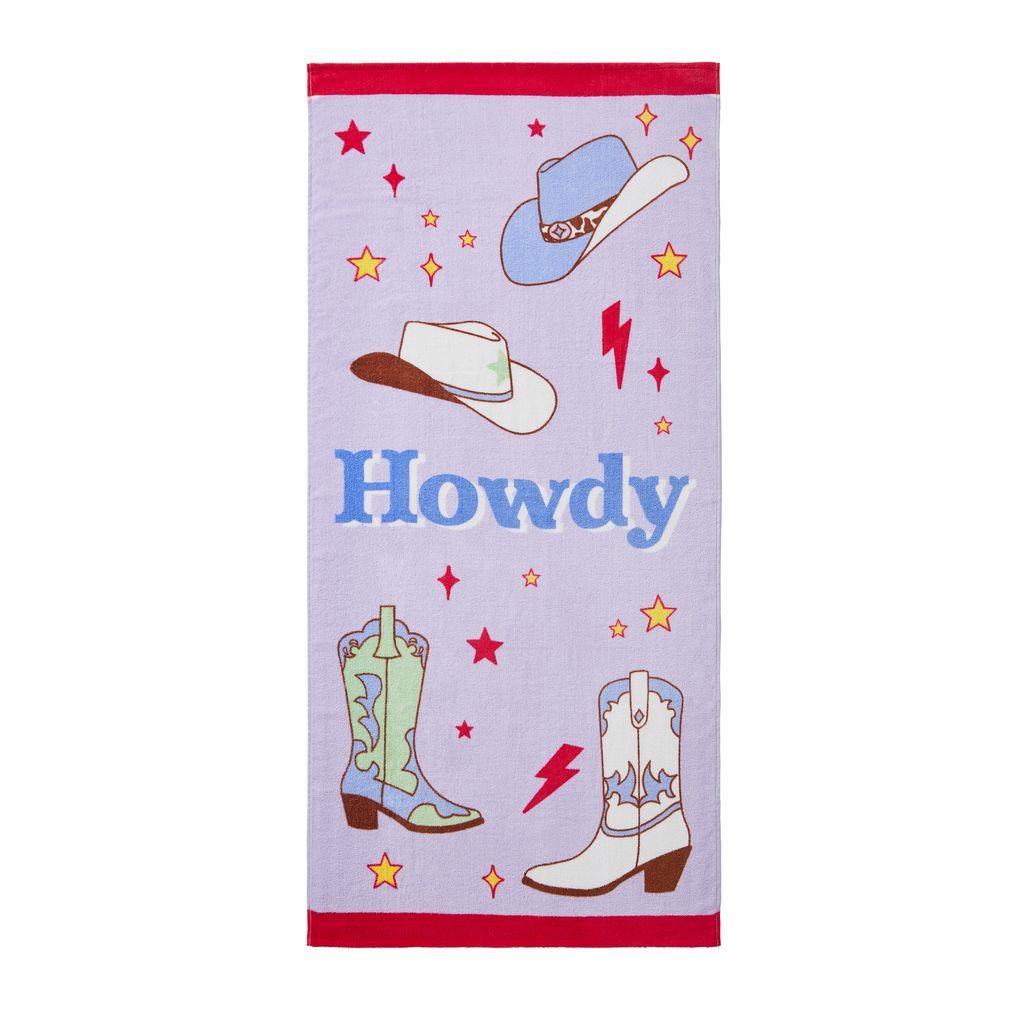 Howdy Cowgirl Lilac Towel - Beach
