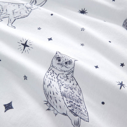 Brushed Starlight Animals White Duvet Cover Set