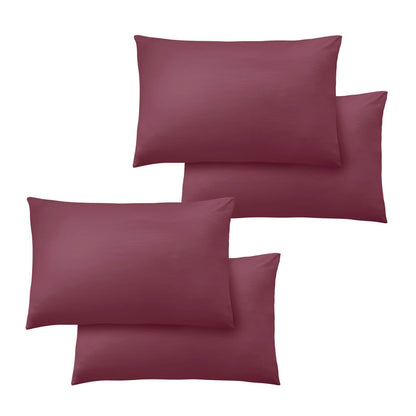 Catherine Lansfield So Soft Non-Iron Standard Pack of 4 Pillowcases Burgundy