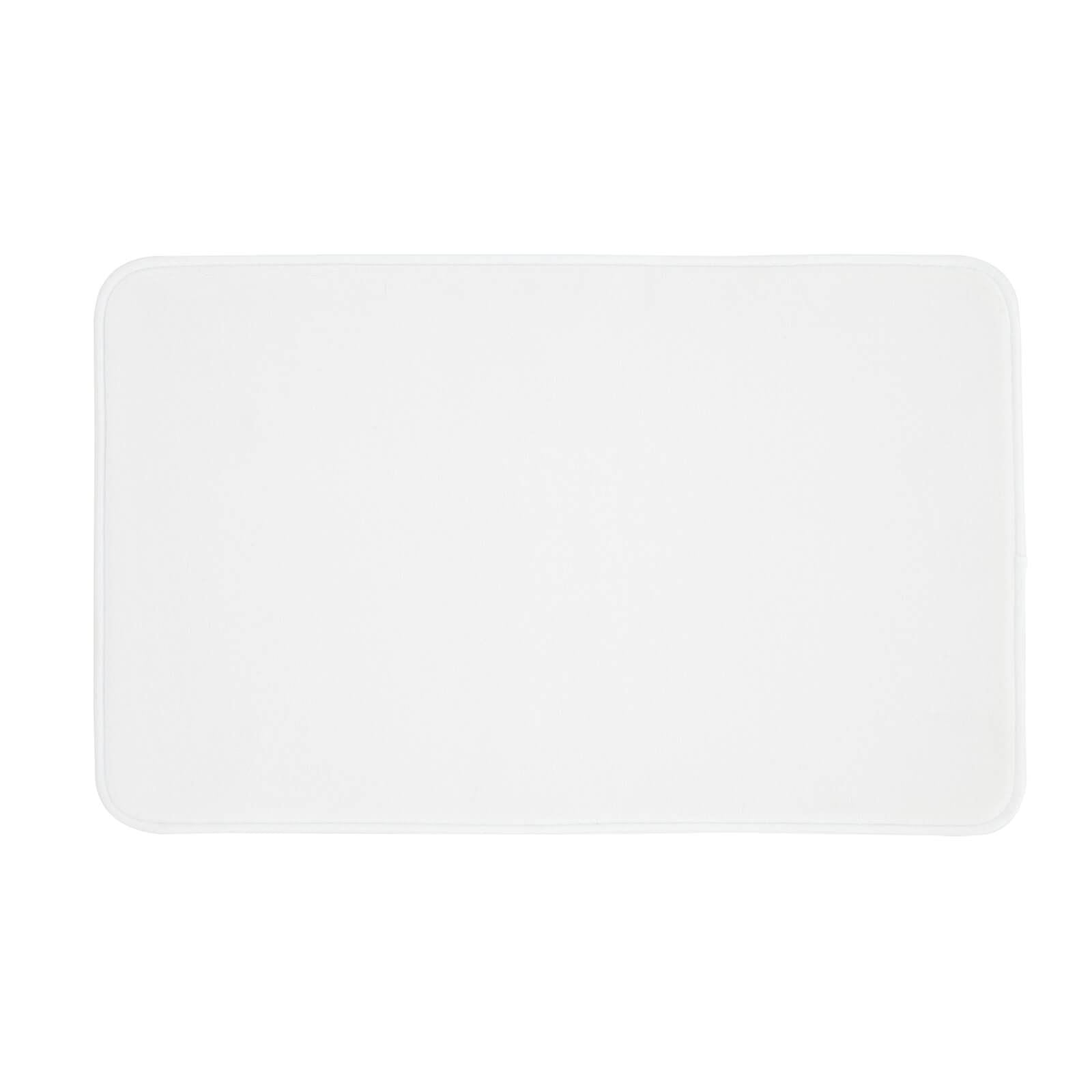 Anti-Bacterial Memory Foam White Bath Mat