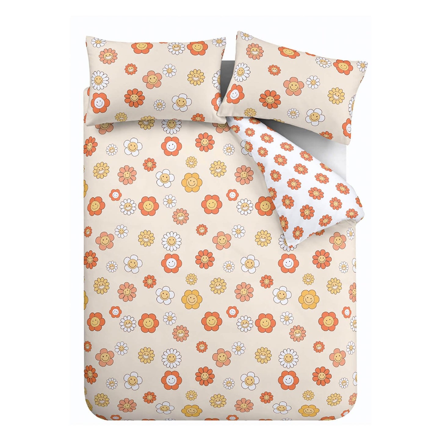 Groovy Floral Natural Duvet Cover Set