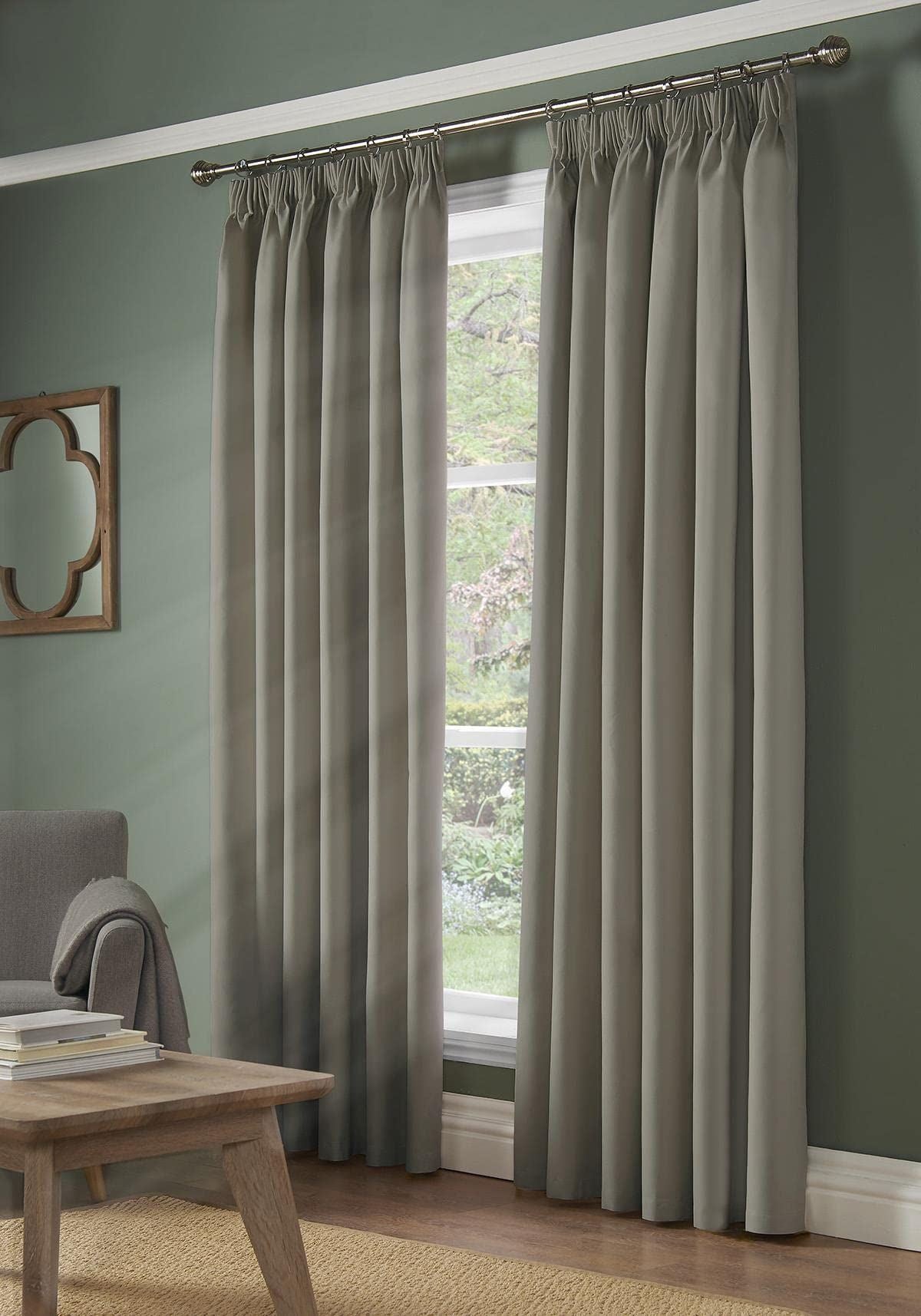 Blackout Silver Pencil Pleat Curtains