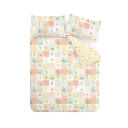 Catherine Lansfield Daisy Patchwork Yellow Duvet Cover Set