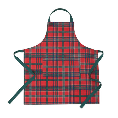 Catherine Lansfield Christmas Tartan Check Cotton Kitchen Adult Apron Red / Green - 70x80cm