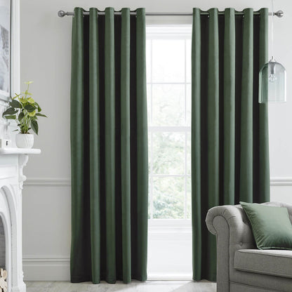 Montrose Bottle Green Eyelet Curtains