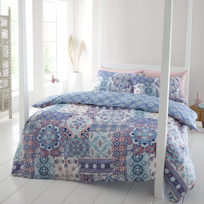 Boho PaTChwork Blue Duvet Set