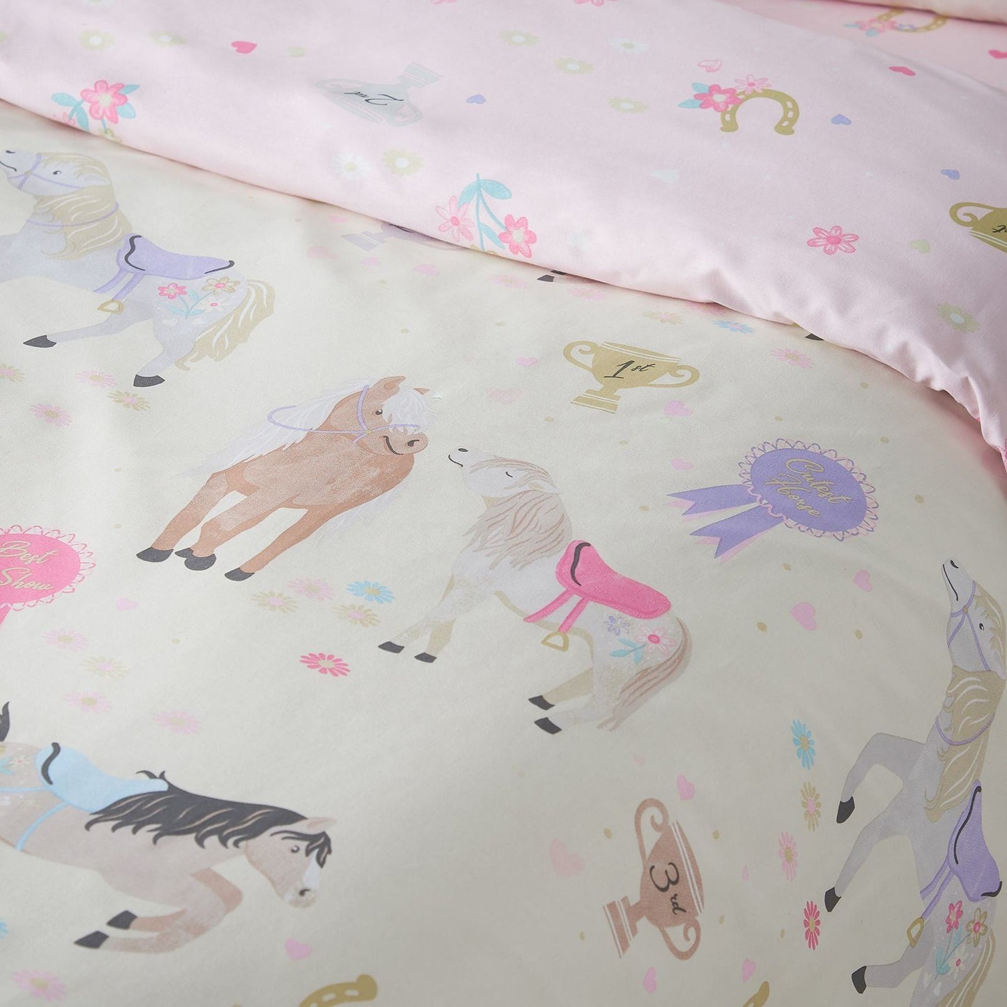 Catherine Lansfield Happy Horses Cream Duvet Cover Set