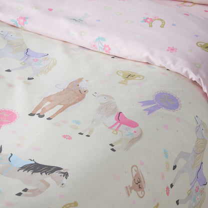 Catherine Lansfield Happy Horses Cream Duvet Cover Set